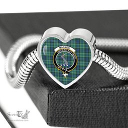 Scottish Macneil Of Colonsay Clan Tartan Bracelet - Heart Shape Pendant Scottish Plaid Tartan Plaid