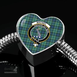 Scottish Macneil Of Colonsay Clan Tartan Bracelet - Heart Shape Pendant Scottish Plaid Tartan Plaid