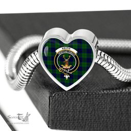 Scottish Keith Modern Clan Tartan Bracelet - Heart Shape Pendant Scottish Plaid Tartan Plaid