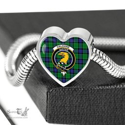 Scottish Haldane Clan Tartan Bracelet - Heart Shape Pendant Scottish Plaid Tartan Plaid