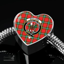Scottish Maclaine Of Loch Buie Clan Tartan Bracelet - Heart Shape Pendant Scottish Plaid Tartan Plaid