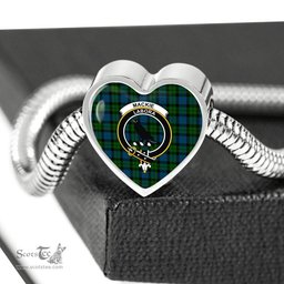 Scottish Mackie Clan Tartan Bracelet - Heart Shape Pendant Scottish Plaid Tartan Plaid