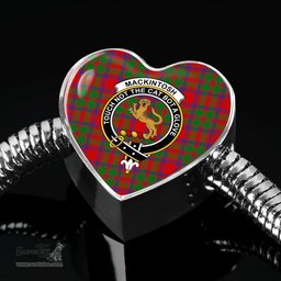 Scottish Mackintosh Modern Clan Tartan Bracelet - Heart Shape Pendant Scottish Plaid Tartan Plaid