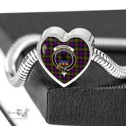 Scottish Macdonnell Clan Tartan Bracelet - Heart Shape Pendant Scottish Plaid Tartan Plaid