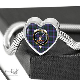 Scottish Guthrie Modern Clan Tartan Bracelet - Heart Shape Pendant Scottish Plaid Tartan Plaid