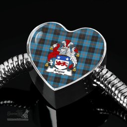 Scottish Angus Ancient Clan Tartan Bracelet - Heart Shape Pendant Scottish Plaid Tartan Plaid