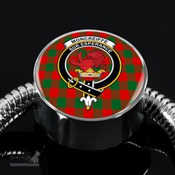 Scottish Moncrieffe Clan Tartan Bracelet - Round Shape Pendant Scottish Plaid Tartan Plaid