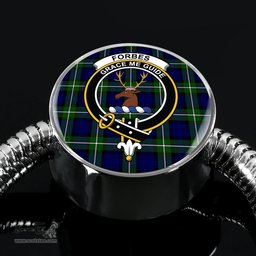 Scottish Forbes Modern Clan Tartan Bracelet - Round Shape Pendant Scottish Plaid Tartan Plaid