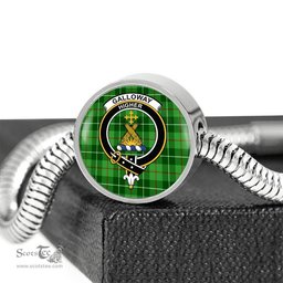 Scottish Galloway District Clan Tartan Bracelet - Round Shape Pendant Scottish Plaid Tartan Plaid