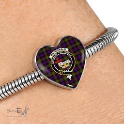 Scottish Macdonald Clan Tartan Bracelet - Heart Shape Pendant Scottish Plaid Tartan Plaid