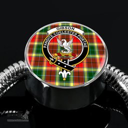 Scottish Gibbs Clan Tartan Bracelet - Round Shape Pendant Scottish Plaid Tartan Plaid