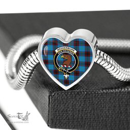 Scottish Wedderburn Clan Tartan Bracelet - Heart Shape Pendant Scottish Plaid Tartan Plaid