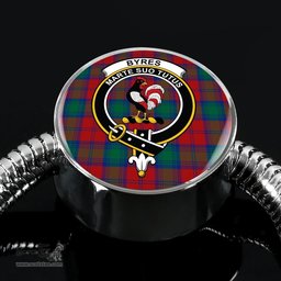 Scottish Byres Clan Tartan Bracelet - Round Shape Pendant Scottish Plaid Tartan Plaid