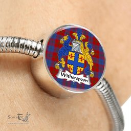 Scottish Witherspoon Clan Tartan Bracelet - Round Shape Pendant Scottish Plaid Tartan Plaid
