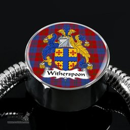 Scottish Witherspoon Clan Tartan Bracelet - Round Shape Pendant Scottish Plaid Tartan Plaid