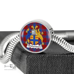 Scottish Witherspoon Clan Tartan Bracelet - Round Shape Pendant Scottish Plaid Tartan Plaid