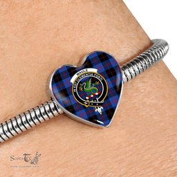 Scottish Maule Clan Tartan Bracelet - Heart Shape Pendant Scottish Plaid Tartan Plaid