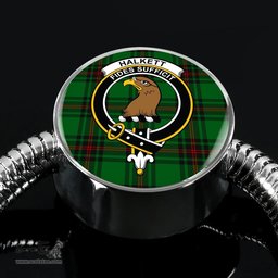 Scottish Halkett Clan Tartan Bracelet - Round Shape Pendant Scottish Plaid Tartan Plaid