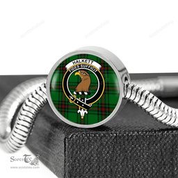 Scottish Halkett Clan Tartan Bracelet - Round Shape Pendant Scottish Plaid Tartan Plaid