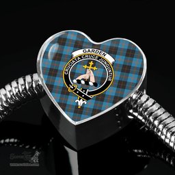Scottish Garden Clan Tartan Bracelet - Heart Shape Pendant Scottish Plaid Tartan Plaid