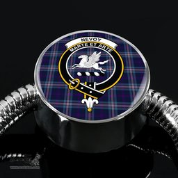 Scottish Nevoy Clan Tartan Bracelet - Round Shape Pendant Scottish Plaid Tartan Plaid