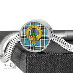 Scottish Thomson Clan Tartan Bracelet - Round Shape Pendant Scottish Plaid Tartan Plaid