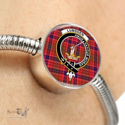 Scottish Lumsden Modern Clan Tartan Bracelet - Round Shape Pendant Scottish Plaid Tartan Plaid