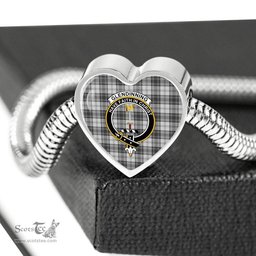 Scottish Glendinning Clan Tartan Bracelet - Heart Shape Pendant Scottish Plaid Tartan Plaid