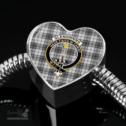 Scottish Glendinning Clan Tartan Bracelet - Heart Shape Pendant Scottish Plaid Tartan Plaid