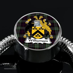 Scottish Williamson Clan Tartan Bracelet - Round Shape Pendant Scottish Plaid Tartan Plaid