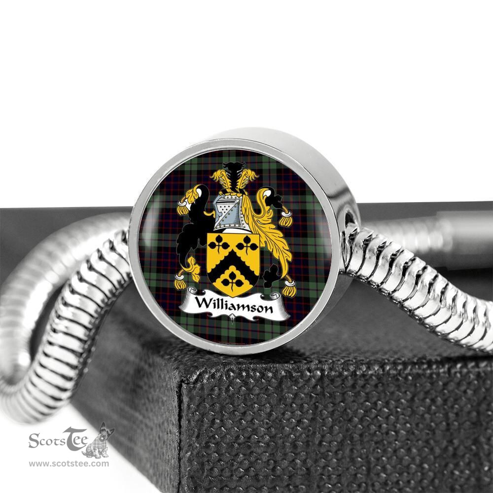 Scottish Williamson Clan Tartan Bracelet - Round Shape Pendant Scottish Plaid Tartan Plaid