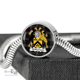 Scottish Williamson Clan Tartan Bracelet - Round Shape Pendant Scottish Plaid Tartan Plaid