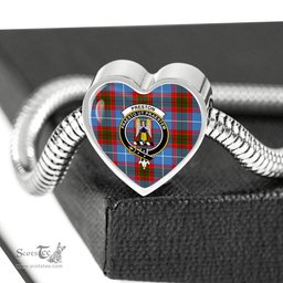Scottish Preston Clan Tartan Bracelet - Heart Shape Pendant Scottish Plaid Tartan Plaid
