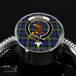 Scottish Baird Modern Clan Tartan Bracelet - Round Shape Pendant Scottish Plaid Tartan Plaid