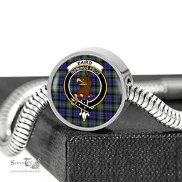 Scottish Baird Modern Clan Tartan Bracelet - Round Shape Pendant Scottish Plaid Tartan Plaid