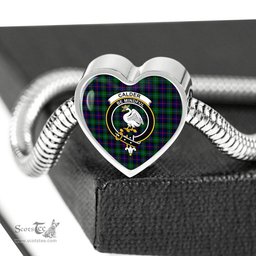 Scottish Calder Modern Clan Tartan Bracelet - Heart Shape Pendant Scottish Plaid Tartan Plaid