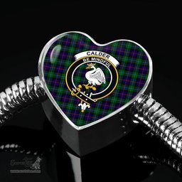 Scottish Calder Modern Clan Tartan Bracelet - Heart Shape Pendant Scottish Plaid Tartan Plaid