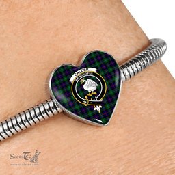 Scottish Calder Modern Clan Tartan Bracelet - Heart Shape Pendant Scottish Plaid Tartan Plaid