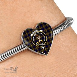 Scottish Maclellan Modern Clan Tartan Bracelet - Heart Shape Pendant Scottish Plaid Tartan Plaid