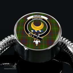 Scottish Durie Clan Tartan Bracelet - Round Shape Pendant Scottish Plaid Tartan Plaid