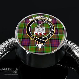 Scottish Macdonald Of Clan Ranald Clan Tartan Bracelet - Round Shape Pendant Scottish Plaid Tartan Plaid