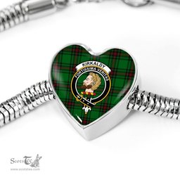Scottish Kirkpatrick Clan Tartan Bracelet - Heart Shape Pendant Scottish Plaid Tartan Plaid