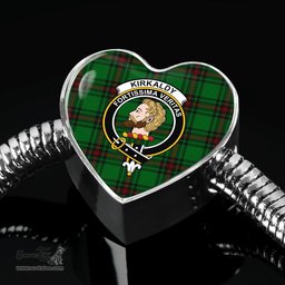 Scottish Kirkpatrick Clan Tartan Bracelet - Heart Shape Pendant Scottish Plaid Tartan Plaid