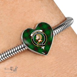 Scottish Kirkpatrick Clan Tartan Bracelet - Heart Shape Pendant Scottish Plaid Tartan Plaid