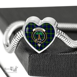 Scottish Macewan Clan Tartan Bracelet - Heart Shape Pendant Scottish Plaid Tartan Plaid
