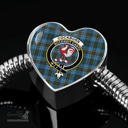 Scottish Cockburn Modern Clan Tartan Bracelet - Heart Shape Pendant Scottish Plaid Tartan Plaid