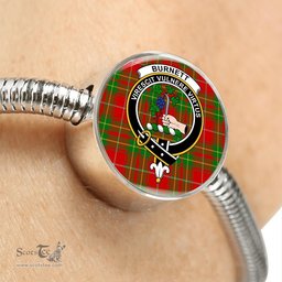 Scottish Burnett Ancient Clan Tartan Bracelet - Round Shape Pendant Scottish Plaid Tartan Plaid