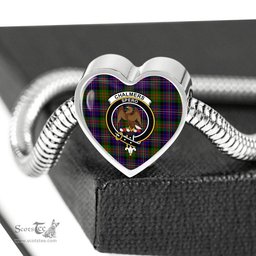 Scottish Chalmers Modern Clan Tartan Bracelet - Heart Shape Pendant Scottish Plaid Tartan Plaid