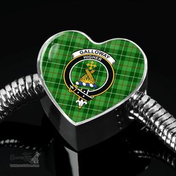 Scottish Galloway District Clan Tartan Bracelet - Heart Shape Pendant Scottish Plaid Tartan Plaid