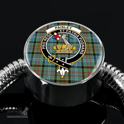 Scottish Paisley District Clan Tartan Bracelet - Round Shape Pendant Scottish Plaid Tartan Plaid